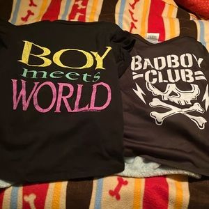 Lot of 2 dog T shirtsFor dogs 40lbsAnd under to aboutb 30 lbswashed & satanized